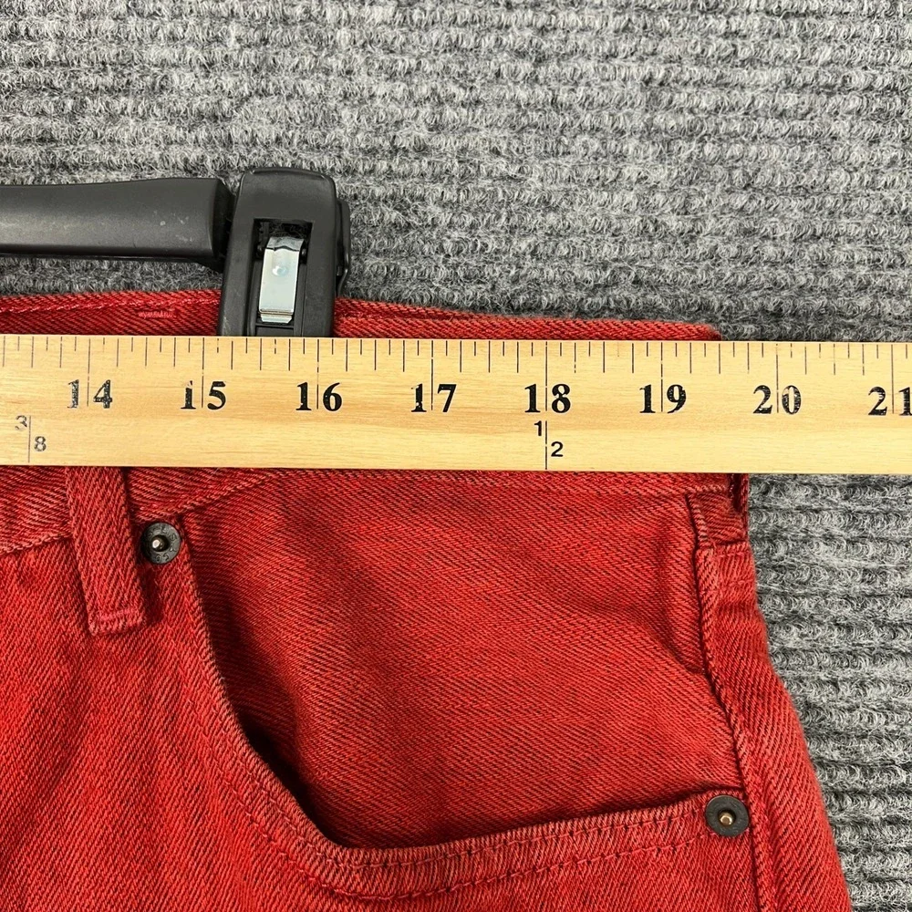 Levis 501 Original Fit Jeans Mens 40x28 Red Button Fly Straight Leg Denim Casual